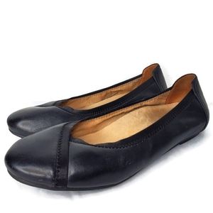 VIONIC Carroll Ballet Flats Black Leather Comfort Walking Casual Shoes